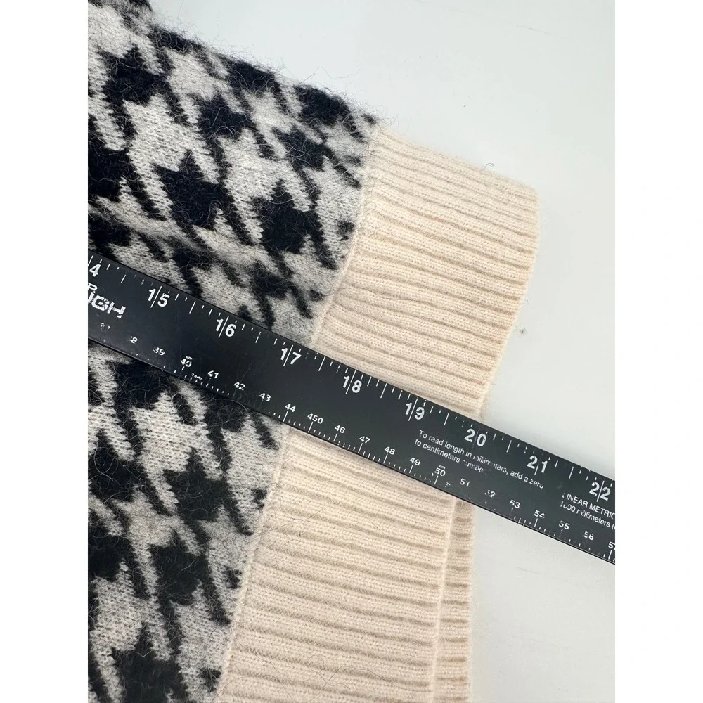 Paris‎ Atelier & Other Stories Houndstooth Alpaca Blend Half Zip Sweater small